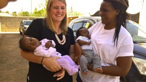 Annie And Doreen With Two of The 28 Babies